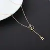 Moda Transfronteiriça Europeia e Americana Comércio Exterior Simples Colar de Lua e Estrela Corrente da Clavícula Colar Curto Acessórios Atacado