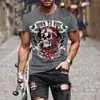 Desea Camiseta de Motocicleta con Estampado de Personalidad Explosiva Belleza Holgada Casual Manga Corta Verano Casual Ropa de Media Manga Moda