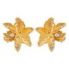 E12482 aretes nuevos de primavera y verano transfronterizos estilo europeo y americano ZA diseño retro estilo ins aretes de flor de metal con circonita para mujer