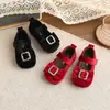 Zapatos de Cuero Suave Estilo Retro Francés 2026 Primavera y Otoño Nuevos Zapatos de Princesa de Terciopelo con Lazo Estilo Coreano para Niñas