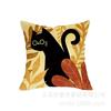 Otoño Transfronterizo Gato Hoja de Arce Calabaza Fútbol Acción de Gracias Cojín Almohada Sin Relleno Juego de Cuatro Piezas Personalizado en Cualquier Tamaño