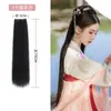 Peluca Hanfu, Extensión de Cabello de Una Pieza Estilo Antiguo, Moño Alto, Cabello Corto, Cabello Rizado de Seda de Maíz para Disfraz Antiguo, Cabello Largo Lacio