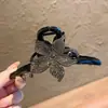 Grampo de garra de borboleta com strass de alta qualidade e alta resistência, grampo de tubarão grande para prender penteados na parte de trás da cabeça, acessório de cabelo moderno e versátil