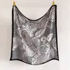 Pañuelo de Seda Diagonal Houndstooth Vintage, Elegante y Versátil Chal con Estampado de Seda Sintética a Prueba de Polvo, Pañuelo para la Cabeza y Bufanda