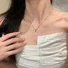 Super Flash ~ Collar de Diamante Gota de Zircón Azul para Mujer ins Trendy Nicho de Alta Gama Lujo Ligero Novia Estudiante Collar Clavícula