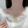 Collar Colgante de Pluma de Oro Arena de Vietnam Incrustado con Diamantes Cadena de Clavícula Cepillada de Lujo Ligero de Alto Grado de Retención de Color Joyería