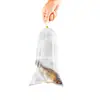 Saco para fritar camarão saco para embalar peixes ornamentais com boca alevino de peixe dourado ângulo plano transparente saco de oxigênio para peixes saco plano oxigenado para aquário
