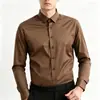 Camisas de Cor Sólida Tamanho Europeu Transfronteiriças Camisas Sociais Masculinas Atacado Site Independente Amazon Aliexpress Em Estoque Atacado