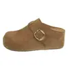 Otoño 2026 Estilo Caliente Retro Mate Suela Gruesa Aumentador Oculto de Altura Zapatos Birkenstock para Mujer Suela Suave Cómodos Sin Cierre Puntera Cerrada Medio Zueco