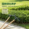 Rastrillo de Doble Barra para Recoger Pasto, Hojas y Maleza en el Jardín, Seis, Ocho, Diez Dientes, Mango Largo de Madera Sólida, Herramienta de Limpieza para Césped y Jardín, Herramienta Agrícola