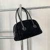 Procesamiento y Personalización de Bolso Boston Marrón Retro Diseño de Nicho Bolso de Moda para Mujer Bolso de Mano de Gamuza de Gama Alta