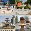 Suministros del Fabricante Fuente de Piedra de Mármol, Escultura de Agua en la Entrada de la Comunidad, Fuente de Agua de Piedra Amarillo Óxido, Cuenco de Agua con Caída