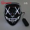 Máscara luminosa de Halloween cara en V vendetta máscara de horror led mascarada accesorios para animar máscara de mueca EL