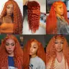 Peluca de Comercio Exterior Moda Europea y Americana Naranja Rizo Pequeño Rizo de Acero Cabello Rizado Peluca África Caliente Encaje Frontal Cobertura Completa de Cabeza