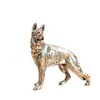 Latão Puro Cão Lobo Grande Cão do Zodíaco Cão Pastor Chinês Objetos Antigos Retrô Decoração de Mesa Animal de Estimação para Chá Artesanato Enfeites