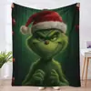 Manta de Franela del Grinch Manta para Oficina en Casa Manta para Siesta Sala de Estar Sofá Manta de Franela Otoño e Invierno