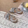 Sandalias de Moda para Niñas 2026 Zapatos Infantiles Verano Sandalias de Doble Tira con Lazo y Lentejuelas Estilo Étnico para Niñas Zapatos de Princesa