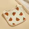 Babero de Gasa de Seis Capas con Forma de Pétalo para Bebé Algodón Puro Clase A Toalla para Babas Babero para Recién Nacido Unisex Estilo Delgado Primavera y Verano