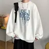 Suéter pullover de otoño 2023 para hombre marca de moda ins cuello redondo holgado estudiante manga larga camisa base top para hombre