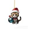 Ornamentos Criativos de Gatinho de Natal Transfronteiriços Pingentes de Carro Pingentes de Mochila Árvore de Natal Decorações para Casa