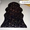 FUENTE Alfombra dorada de imitación de piel de conejo de fábrica sala de estar dormitorio mesa de café nórdica de noche lavable pelo corto llena de rojo y negro