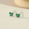 12 Piedras de Nacimiento Pendientes de Mariposa de Plata de Ley 925 para Mujer Perforación de Oreja Color Circonita Cúbica Pendientes Simples Lujo Ligero Regalo de Cumpleaños