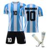 1986 Retro Argentina Local No. Set de 10 Jerseys de Maradona Kit de Fútbol con Calcetas Estilo Retro