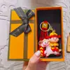 Ano Novo Estilo Chinês Ano do Cavalo Dança do Leão Panda Chaveiro Boneca Pingente Chaveiro de Carro Decoração de Bolsa Presente Atacado