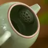 Bule Ru Kiln Azul-Céu com Esmalte Craquelado, Bule Cerâmico Doméstico para Preparar Chá, Bule Individual para Beber Chá, Conjunto de Chá Kung Fu Estilo Chinês, Presente