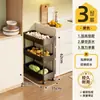 Estante de almacenamiento para huecos de cocina, estante de almacenamiento de frutas y verduras de pie móvil, estante de almacenamiento simple multicapa para casas de alquiler, carrito pequeño