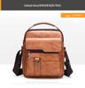 Bolsa Crossbody Bolsa de Ombro Masculina Retro Vertical Portátil Bolsa Masculina de Negócios Casual Bolsa Masculina de Couro Bolsa de Ombro