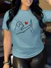 Camiseta Transfronteiriça Aliexpress Inawly Estampada Cachorro e Coração, Desenho Animado Fofo D