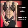 Lencería sexy Louboutin, ribete de encaje con mariposas para hombre, body de una pieza sin espalda con forma de corazón, deseo puro, ropa de dormir caliente y seductora