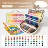 Marcadores acrílicos de punta suave líquida transfronterizos directos para uso artístico estudiantil, 84 colores, 60 colores, bolígrafos de pintura opacos y mezclables