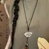 2026 popular retrô novo estilo chinês camélia colar tecido para mulheres, corrente longa ajustável para clavícula