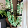 Collar Cadena Clavícula Jade Dongling Hielo Triturado Natural Ágata Negra Collar Atmósfera para Mujer