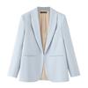 Exportación Transfronteriza al por Mayor Otoño 2025 Chaqueta de Traje Casual Holgada de Color Puro sin Botones Estilo Europeo y Americano para Mujer B129084