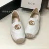 Zapatos de Pescador Bordados Estampados Marca G Otoño 2026 Suela de Goma Tejida con Letras Planos Casuales Bajos para Mujer