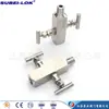Suministro de válvula de aguja para manómetro de acero inoxidable 1/2NPT con puerto de drenaje de 1/4