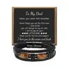 Pulsera Magnética de Acero Inoxidable para Hombre con Grabado 'Te Amo por Siempre', Cuadrada, Piedra Ojo de Tigre, Cuero, Transfronteriza Europea y Americana