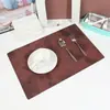 Manteles individuales de cuero de PVC estilo chino para comedor occidental, tapetes de mesa y posavasos, doble cara, modernos y sencillos, manteles individuales antideslizantes para restaurantes occidentales
