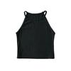 2216-23 Primavera/Verano Nuevo Estilo Coreano Casual Ajuste Delgado Color Sólido Cuello Halter Sin Mangas Camiseta sin Mangas