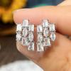 Cao Shi Moderno Nicho Lujo Ligero ins Estilo Frío Aretes Puntada Geométrica Fragmento de Corazón Roto Pendientes Mujer