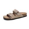 Couro Genuíno - 2024 Sapatos de Plataforma Fishing Burken Meio Chinelos Sandálias Burken Roupa de Verão Feminina