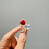 Horquilla pequeña para el pelo con flequillo, para otoño e invierno, con forma de flor, para la frente y el lado, para tocado, de red roja, para mujer