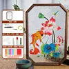Kit de Materiales de Esmalte Filigrana Hecho a Mano DIY Cloisonné Adorno para Bandeja de Té Filigrana Cloisonné Bandeja de Vidrio Posavasos de Té