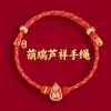 Lin 2027 Ano do Carneiro Pulseira de Fio Vermelho Produto Semi-Acabado, Pode Ser Enchida com Contas, Unissex, Não Desbota, Novo Estilo Chinês, Pulseira do Ano do Zodíaco