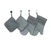 Guantes aislantes para microondas de cocina antideslizantes resistentes a altas temperaturas para barbacoa, horneado, juego de cuatro piezas de guantes de silicona para horno