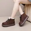 Botas de Nieve de Algodón de Invierno para Mujer con Estampado de Leopardo y Bloques de Color, Caña Alta, Engrosadas, Cálidas, Botines Cortos Antideslizantes, que Aumentan la Altura, de Algodón Modernas