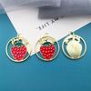 Mezcla 20 Gotas de Aceite Fruta Círculo Accesorios Creativos DIY Pulsera Collar Pendientes Llavero Colgante Pequeño